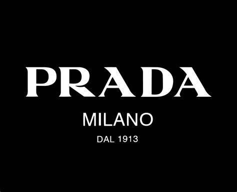 prada logo black and white